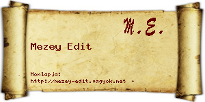 Mezey Edit névjegykártya